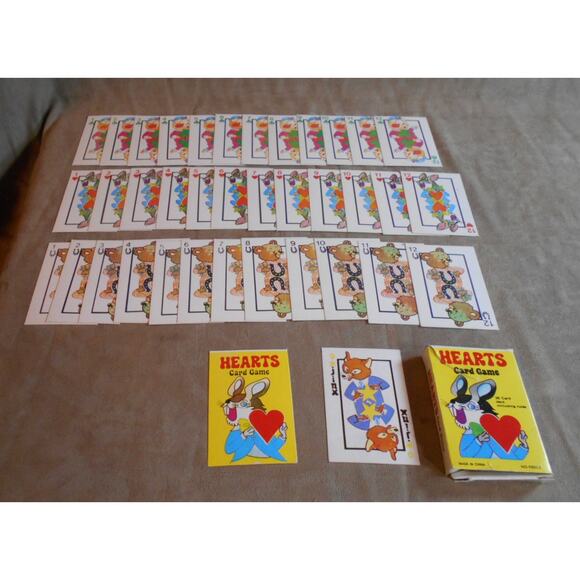 Vintage Hearts Card Game Complete Deck #9801/3 Rabbit, Bears, & Pigs - Picture 3 of 7